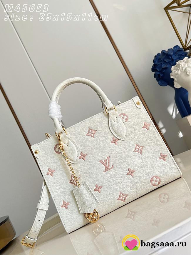 Bagsaaa LV M28313 OnTheGo PM Milky White/Peach - 25cm - 1