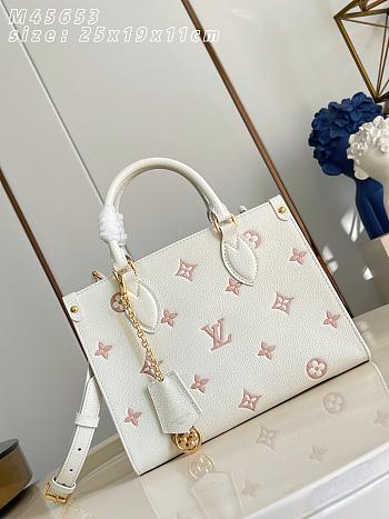 Bagsaaa LV M28313 OnTheGo PM Milky White/Peach - 25cm