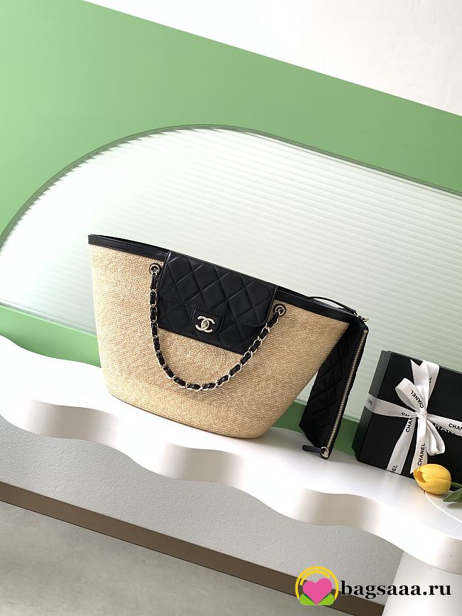 Bagsaaa Chanel Large Shopping Bag AS5952 Beige & Black - 54cm - 1