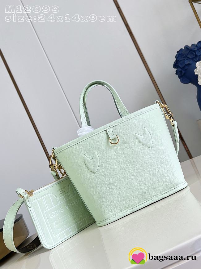 Bagsaaa LV M28236 Neverfull Bandoulière Inside Out BB Monogram Celadon - 26.5cm - 1