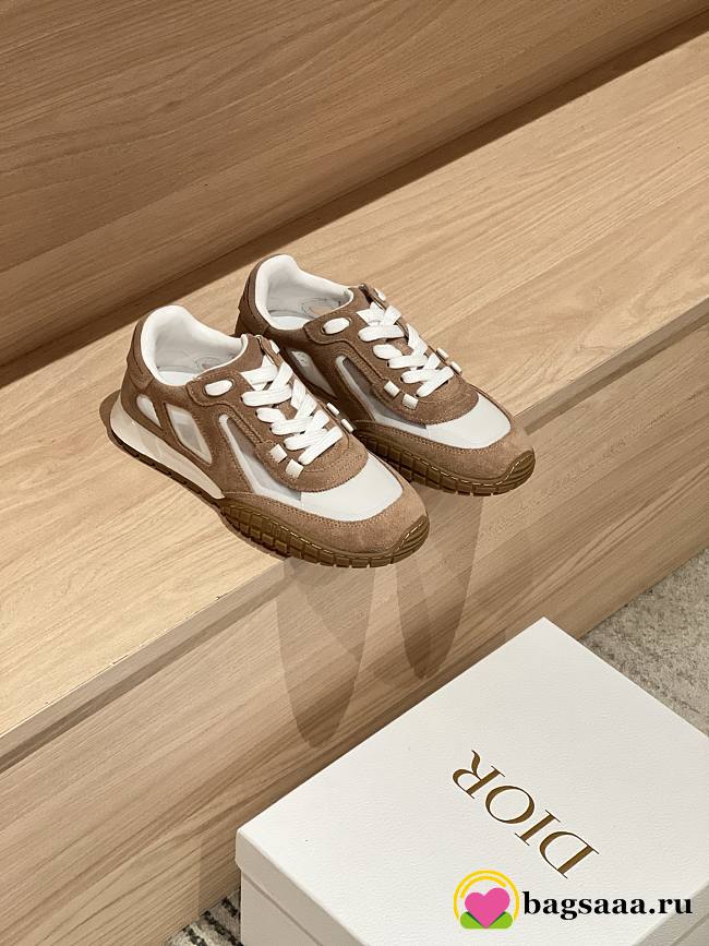 Bagsaaa Dior Tech Sneaker Rope Brown Suede Calfskin and Transparent Mesh - 1