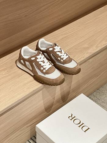 Bagsaaa Dior Tech Sneaker Rope Brown Suede Calfskin and Transparent Mesh