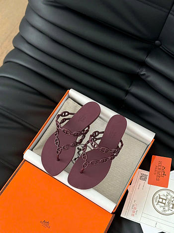 Bagsaaa Hermes Island sandal rouge H