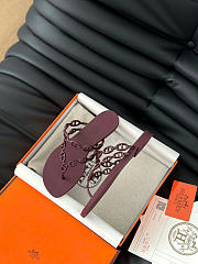 Bagsaaa Hermes Island sandal rouge H - 4