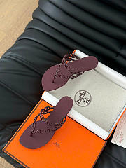 Bagsaaa Hermes Island sandal rouge H - 3