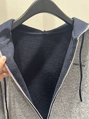 Bagsaaa Miu Miu Cashmere cardigan hoodie gray - 4