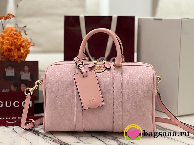 Bagsaaa Gucci Ophidia medium boston bag 857595 pink - 30cm - 1