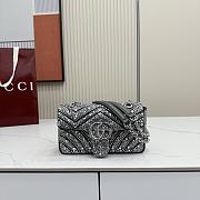 Bagsaaa Gucci GG Marmont crystals small shoulder bag 837280 grey - 22cm - 1