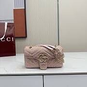 Bagsaaa Gucci GG Marmont crystals small shoulder bag 837280 pink - 22cm - 1