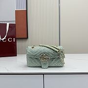Bagsaaa Gucci GG Marmont crystals small shoulder bag 837280 green - 22cm - 1