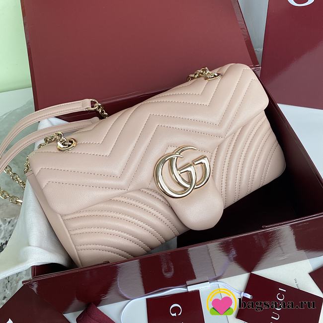 Bagsaaa Gucci GG Marmont medium shoulder bag 837267 light pink - 26cm - 1