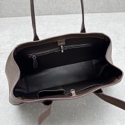 Bagsaaa The Row Alger leather shoulder bag in deep brown color - 39cm - 4