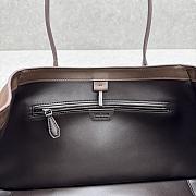 Bagsaaa The Row Alger leather shoulder bag in deep brown color - 39cm - 2