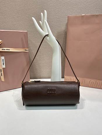 Bagsaaa Miu Miu Suede pouch 5NE851 dark brown - 22cm