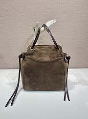 Bagsaaa Prada Carry medium suede tote bag 1BG641 brown suede - 32cm - 1