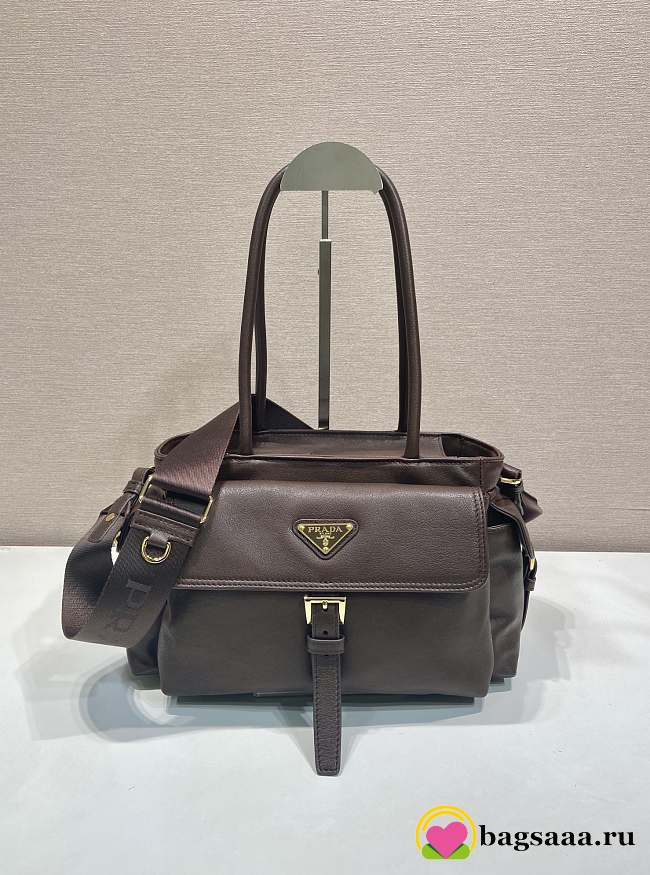 Bagsaaa Prada Explore medium nappa leather tote bag 1BG596 Sienna - 31cm  - 1
