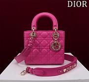 Bagsaaa Dior Small My ABCDior Lady Dior bag in magenta or fuchsia cannage lambskin - 20cm - 1