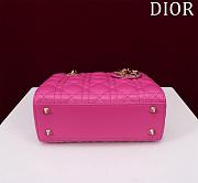 Bagsaaa Dior Small My ABCDior Lady Dior bag in magenta or fuchsia cannage lambskin - 20cm - 4