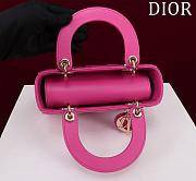 Bagsaaa Dior Small My ABCDior Lady Dior bag in magenta or fuchsia cannage lambskin - 20cm - 2