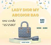 Bagsaaa Small Lady Dior My ABCDior Bag Sky Blue Cannage Lambskin - 20 x 17 x 8 cm - 1