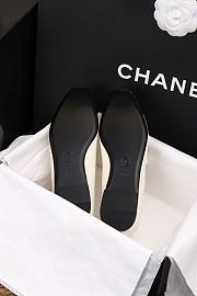 Bagsaaa Chanel White and Black Shiny Lambskin Mary Janes Flats - 3