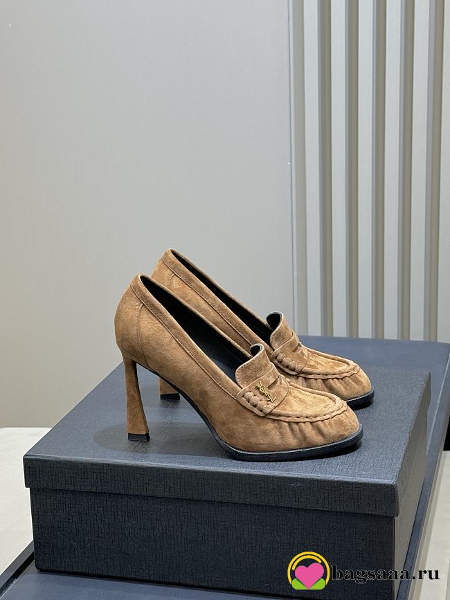 Bagsaaa YSL LE LOAFER pumps in suede dark havana - 1