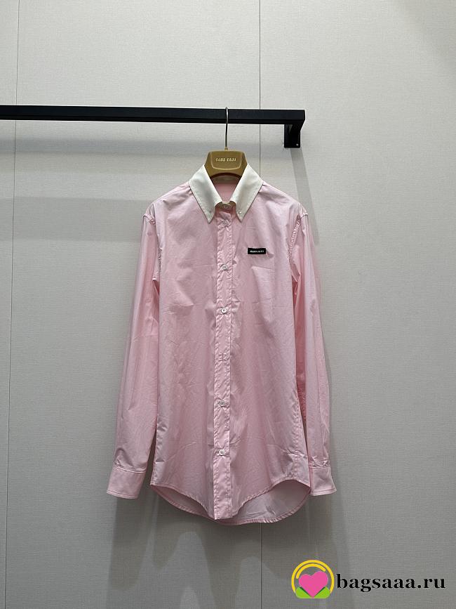 Bagsaaa Miu Miu Poplin shirt pink - 1