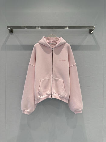 Bagsaaa Alexander Wang logo-detail zip-up hoodie pink