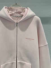Bagsaaa Alexander Wang logo-detail zip-up hoodie pink - 4