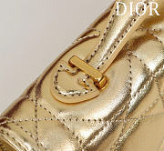 Bagsaaa Miss Caro Top Handle Pouch Metallic Pale Gold-Tone Macrocannage Calfskin - 24cm - 2
