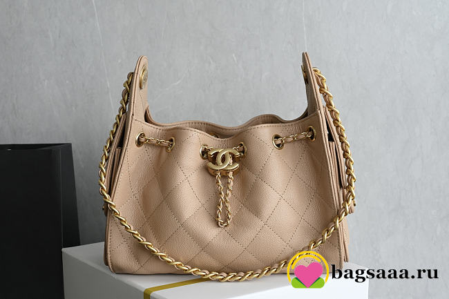 Bagsaaa Chanel Mini 25 Hobo Bag Beige Caviar & Gold Hardware - 22cm - 1