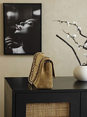 Bagsaaa New Collection 2026 Chanel Maxi Flapbag AS6281 Dark Beige Suede - 32cm - 4