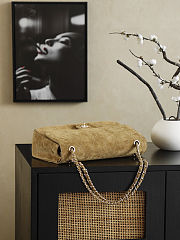 Bagsaaa New Collection 2026 Chanel Maxi Flapbag AS6281 Dark Beige Suede - 32cm - 3
