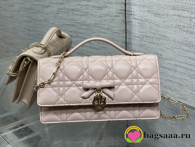 Bagsaaa My Dior Mini Bag Rose Soupir Cannage Lambskin - 21cm - 1