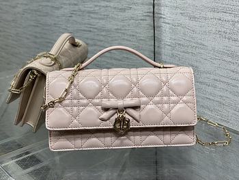 Bagsaaa My Dior Mini Bag Rose Soupir Cannage Lambskin - 21cm