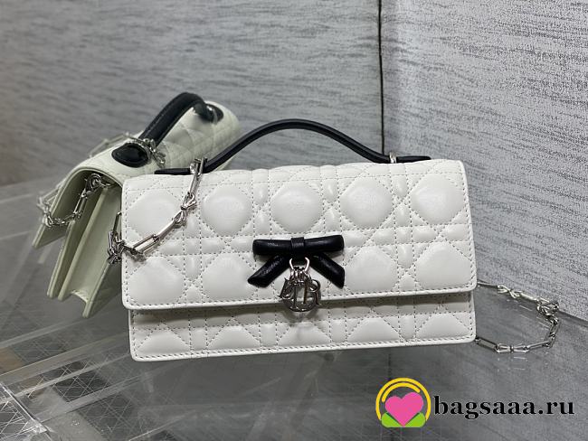 Bagsaaa My Dior Mini Bag Two-Tone Latte and Black Cannage Lambskin - 21cm - 1