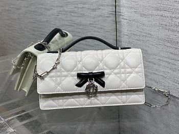 Bagsaaa My Dior Mini Bag Two-Tone Latte and Black Cannage Lambskin - 21cm