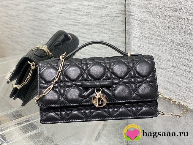 Bagsaaa My Dior Mini Bag Black Cannage Lambskin - 21cm - 1