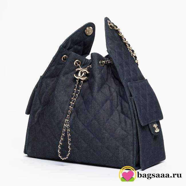 Bagsaaa CHANEL 25 Medium Handbag AS5311 Dark Blue Denim - 40cm - 1