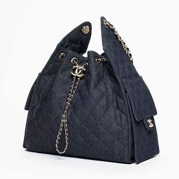 Bagsaaa CHANEL 25 Medium Handbag AS5311 Dark Blue Denim - 40cm
