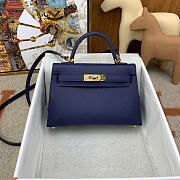 Bagsaaa Hermes Mini Kelly sapphire blue epsom - 19cm - 1