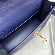 Bagsaaa Hermes Mini Kelly sapphire blue epsom - 19cm - 3