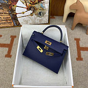 Bagsaaa Hermes Mini Kelly sapphire blue epsom - 19cm - 2