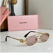 Bagsaaa Miu Miu MU 54ZS oval sunglasses pink tinted lenses - 1