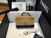 Bagsaaa New Collection 2026 Vanity with Chain AP5186 Beige & Black - 19.5cm - 1