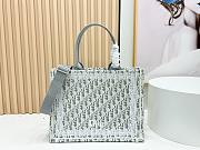 Bagsaaa New Collection 2026 Medium Dior Book Tote with Strap Gray Dior Oblique & White Lace 36cm - 1