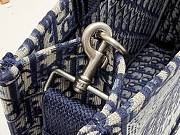 Bagsaaa New Collection 2026 Medium Dior Book Tote with Strap Blue Dior Oblique & White Lace 36cm - 4