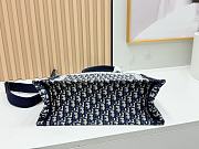 Bagsaaa New Collection 2026 Medium Dior Book Tote with Strap Blue Dior Oblique & White Lace 36cm - 3