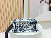 Bagsaaa New Collection 2026 Small Dior Book Tote with Strap Blue Floral Garden Embroidery 26.5 cm - 4