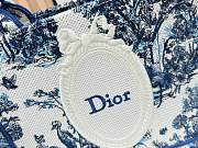 Bagsaaa New Collection 2026 Small Dior Book Tote with Strap Blue Floral Garden Embroidery 26.5 cm - 2